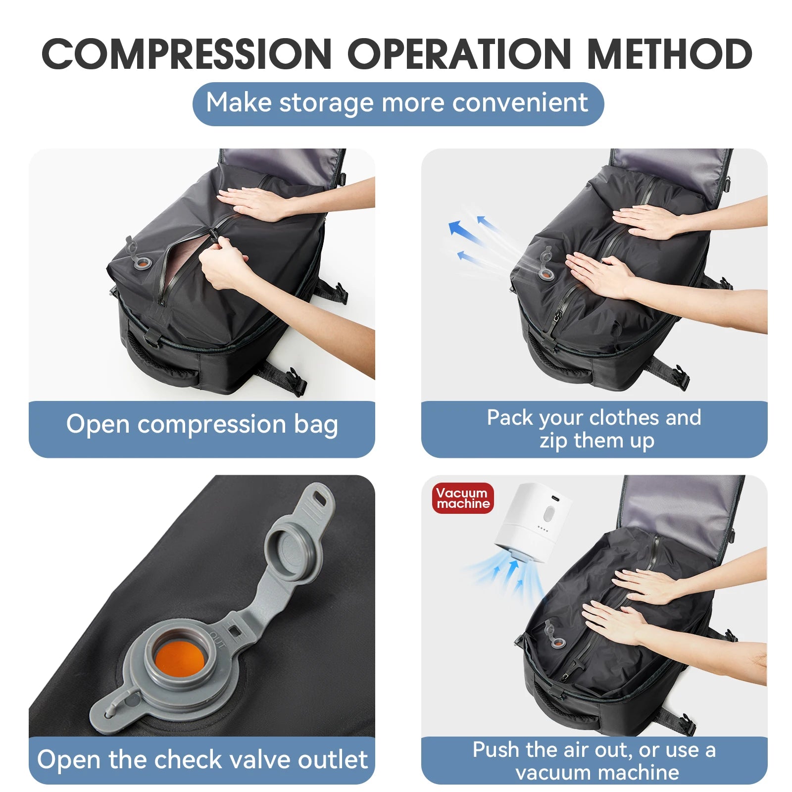 Vacuum Underseat Travel Backpack