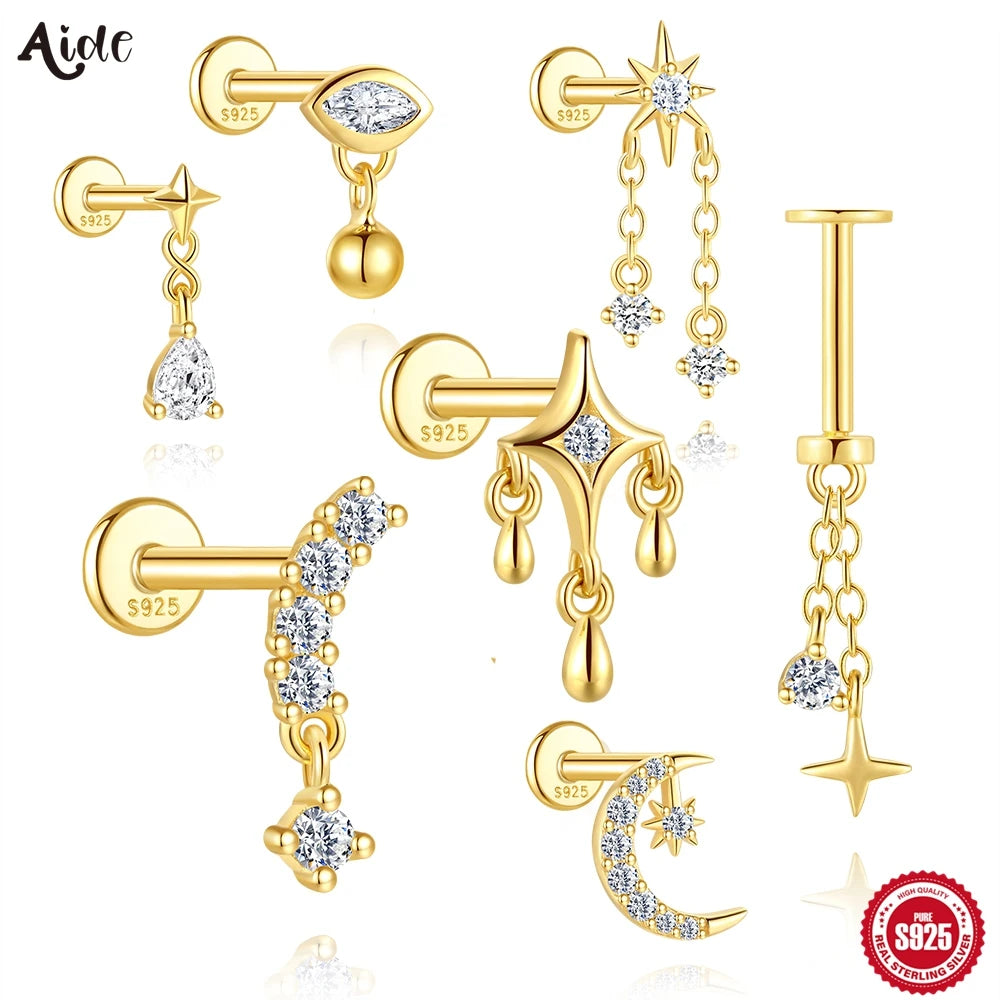 Star Zircon Ear Bone Piercing Earring 