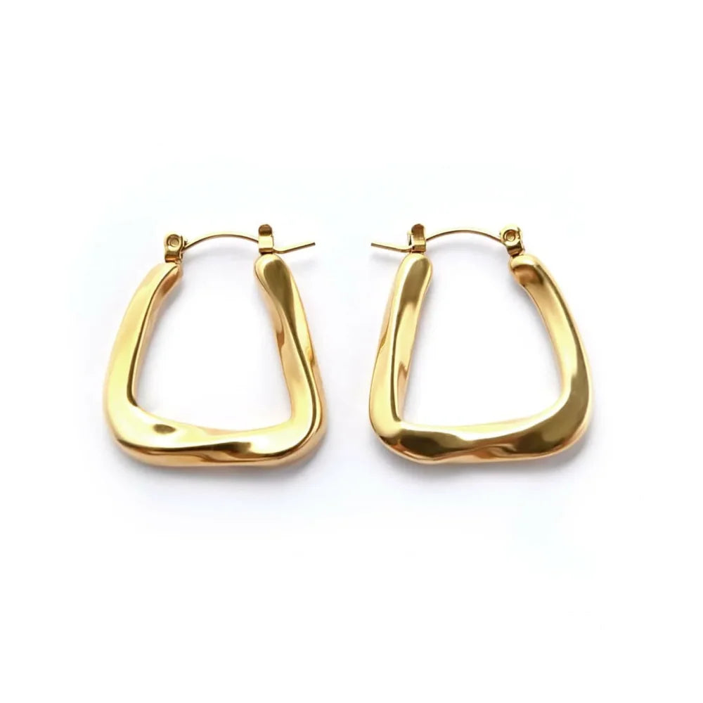 Twisted Circle Huggie Hoop Earrings 