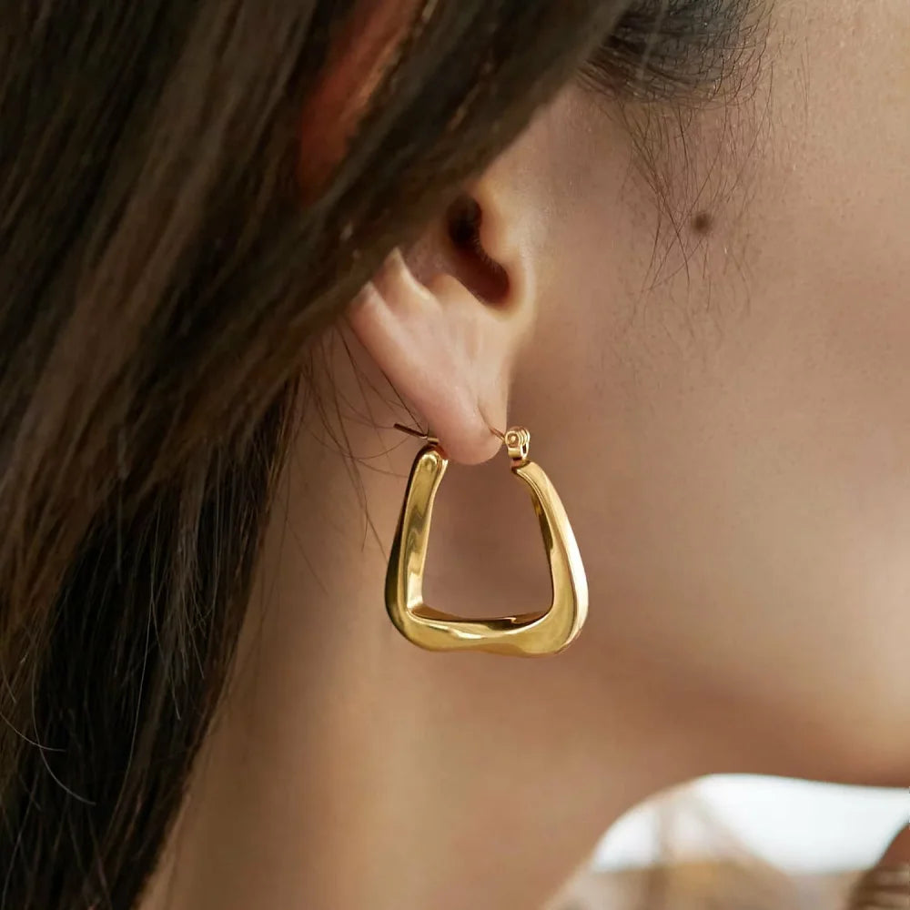 Twisted Circle Huggie Hoop Earrings 