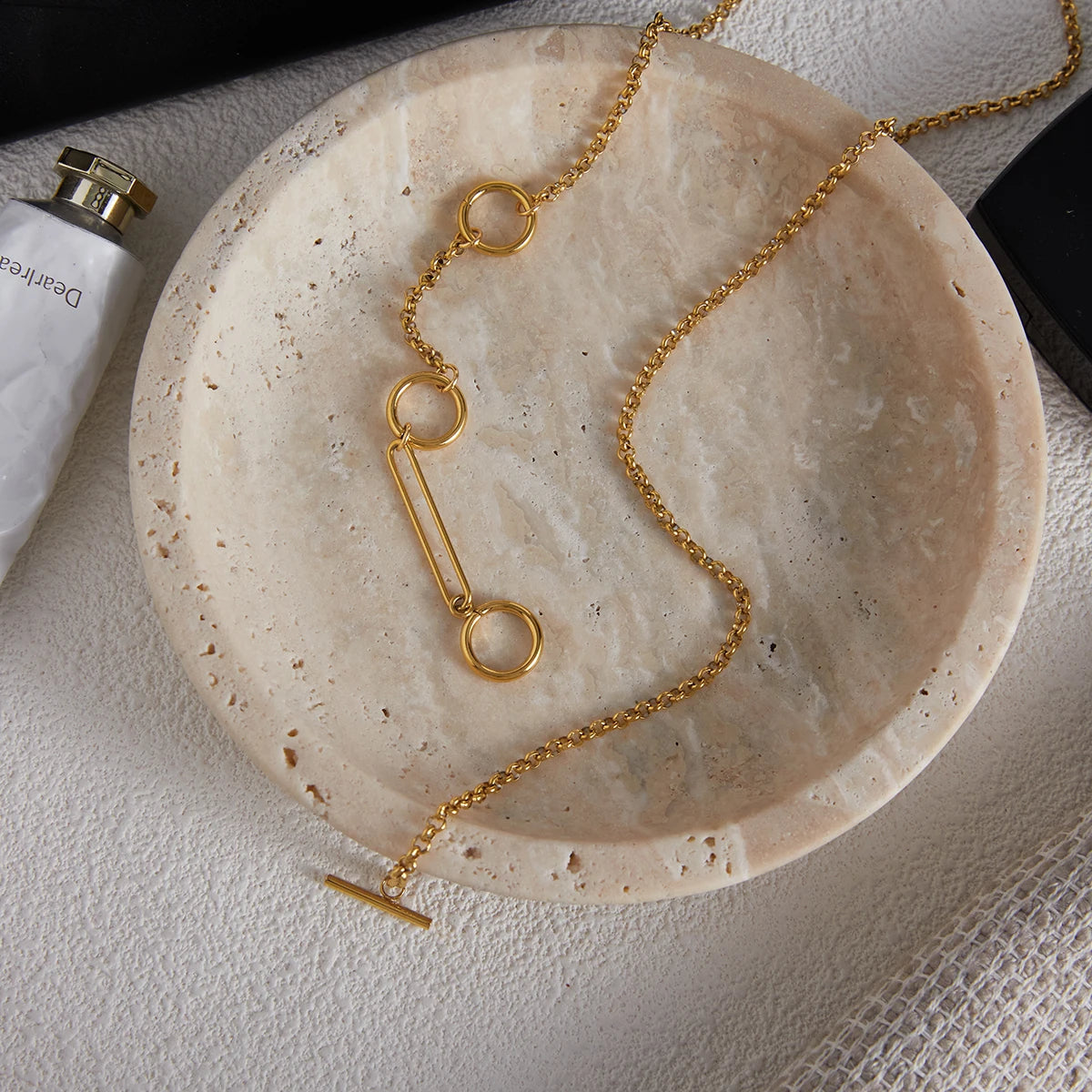 18K Gold Y Chain Necklace 