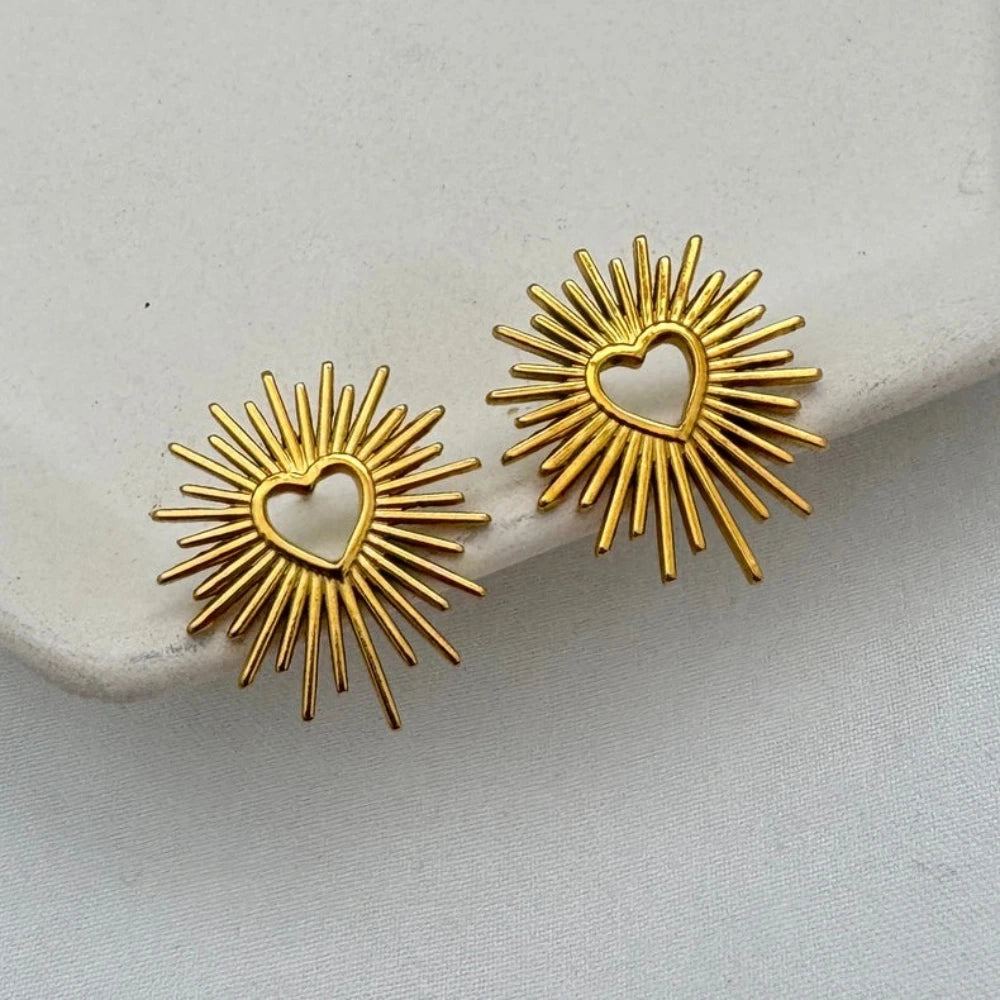 Wire Flower Stainless Steel Stud Earrings