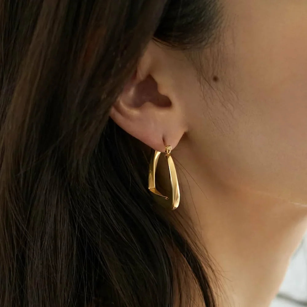 Twisted Circle Huggie Hoop Earrings 