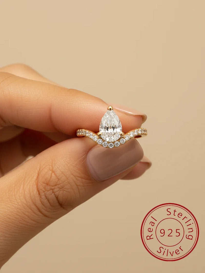 925 Sterling Silver Zircon Ring 