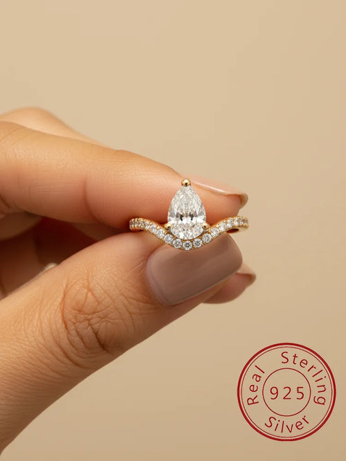 925 Sterling Silver Zircon Ring 
