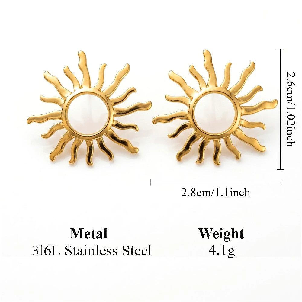 Celestial Sun Stud Earrings