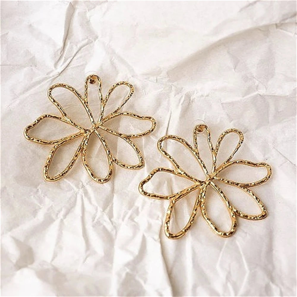 Wire Flower Stainless Steel Stud Earrings