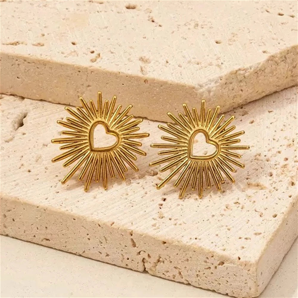 Wire Flower Stainless Steel Stud Earrings