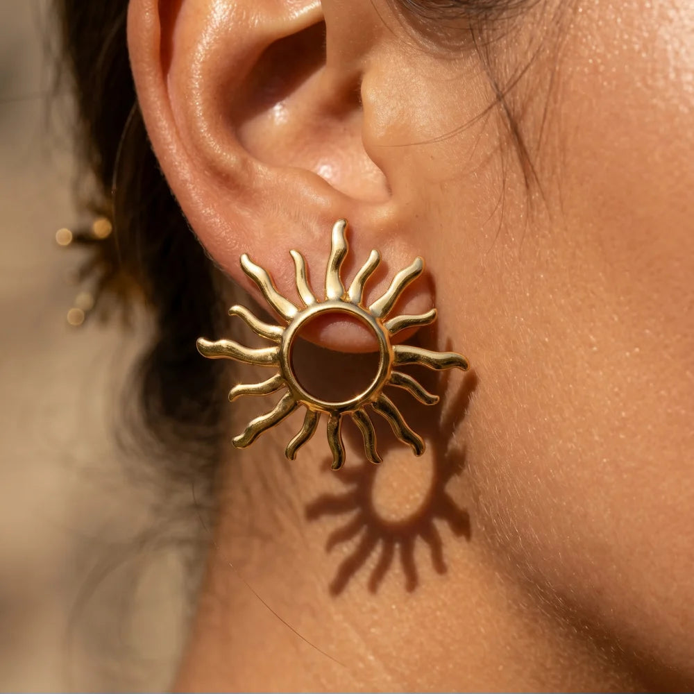 Celestial Sun Stud Earrings