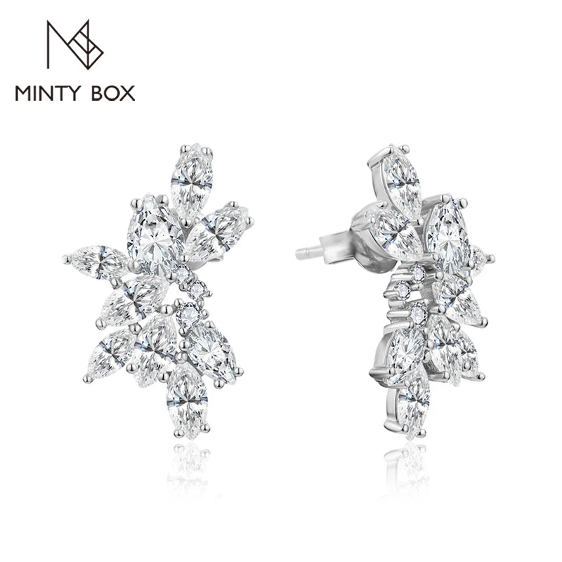Cluster Moissanite Diamond Stud Earrings