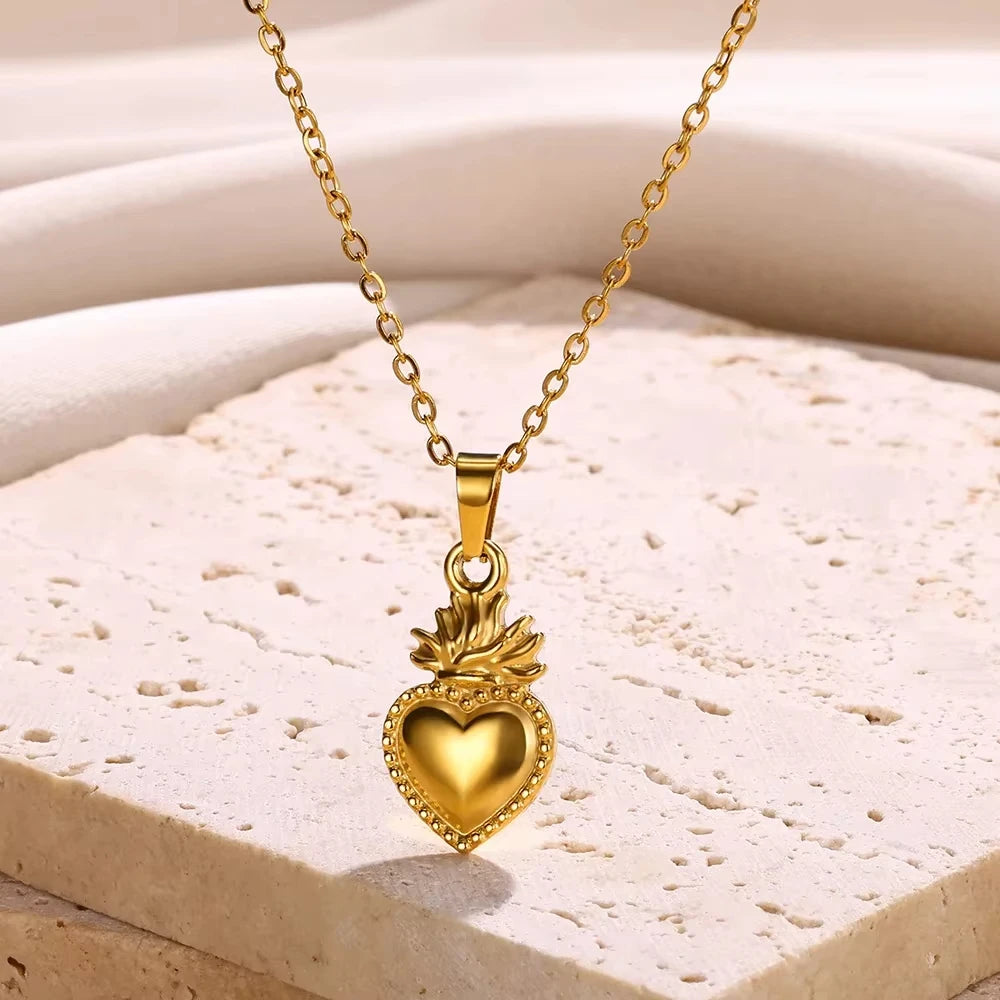 Sunflower Geometric Pendant Necklace