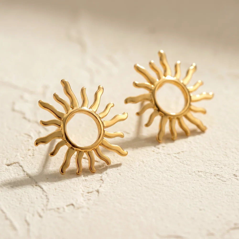 Celestial Sun Stud Earrings