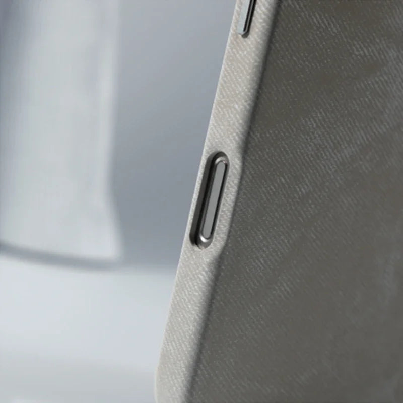 Magnetic Wireless Charging Phone Case for Iphone 17 16Pro Max 14 15 Pro 13 12 Retro Flannel Fibre Metal Lens Armor Cover