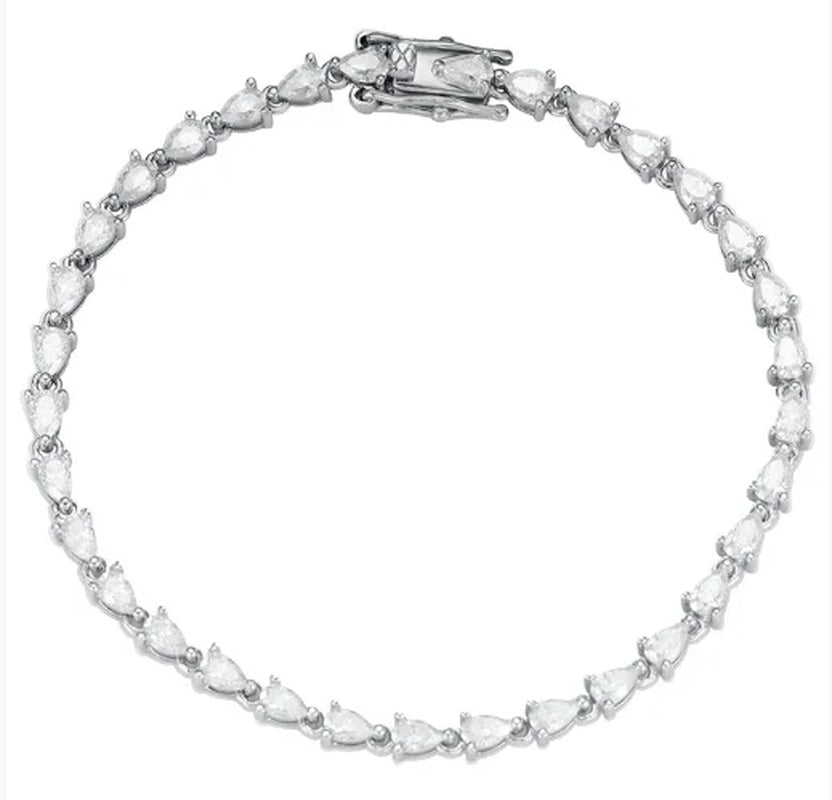 Pear Cut Moissanite Tennis Bracelet