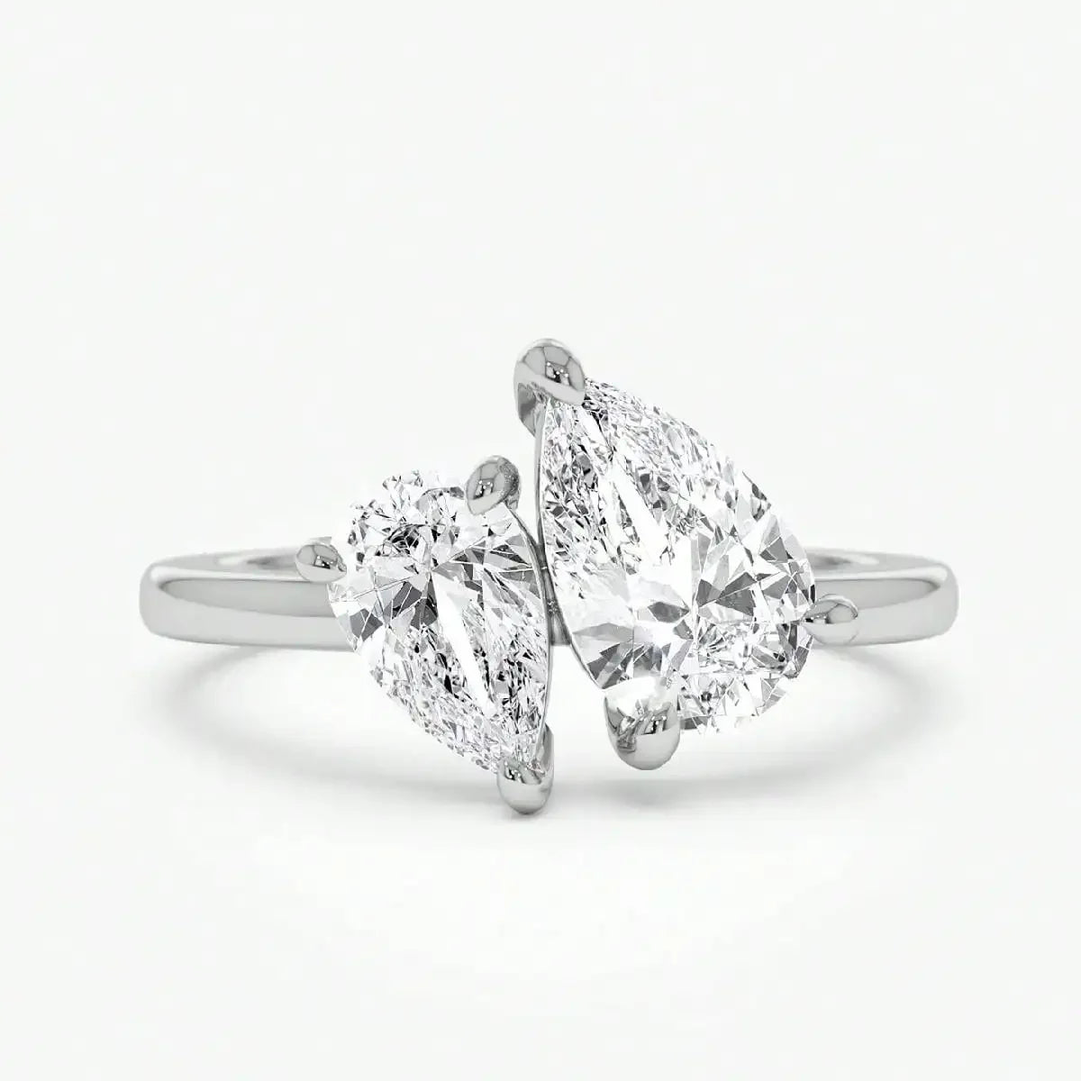 925 Sterling Silver Water Drop Zircon Ring 