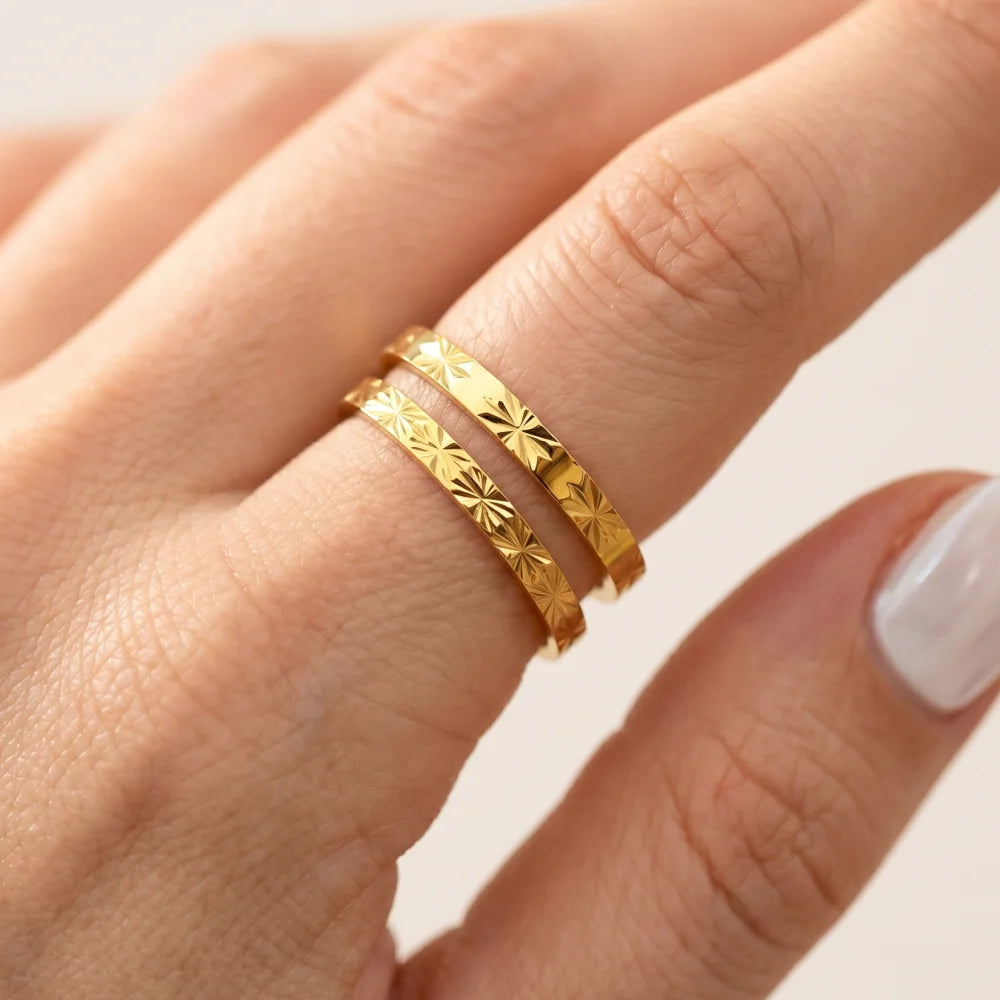 Textured Pattern Minimalist Ring