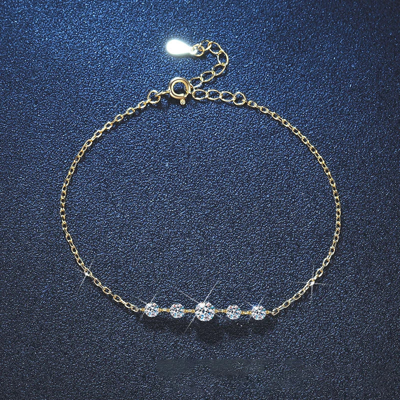Moissanite Bracelet Pulseira Prata 