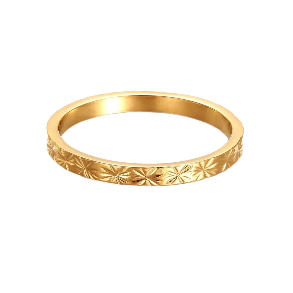Textured Pattern Minimalist Ring
