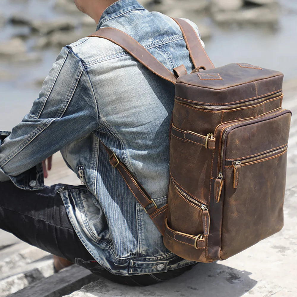 Vintage Genuine Leather Backpack 