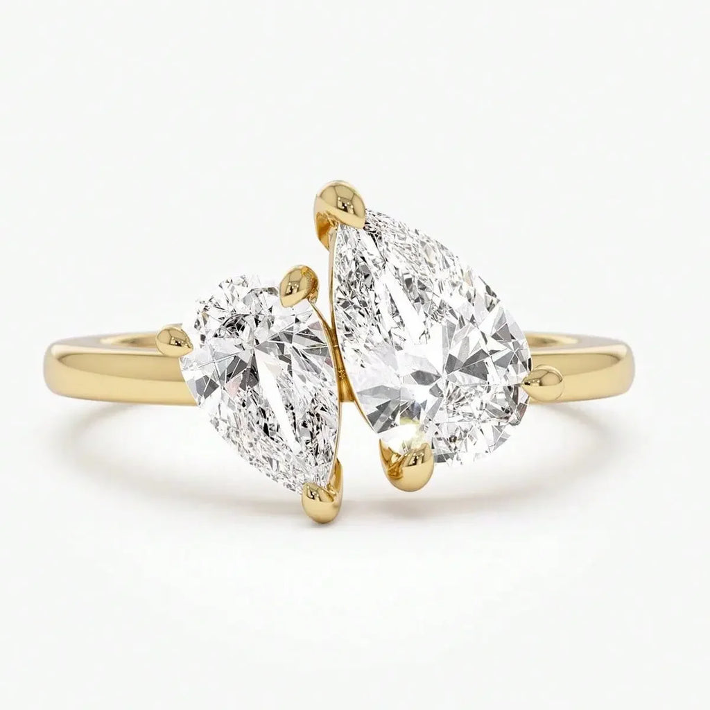 925 Sterling Silver Water Drop Zircon Ring 
