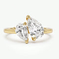 925 Sterling Silver Water Drop Zircon Ring 