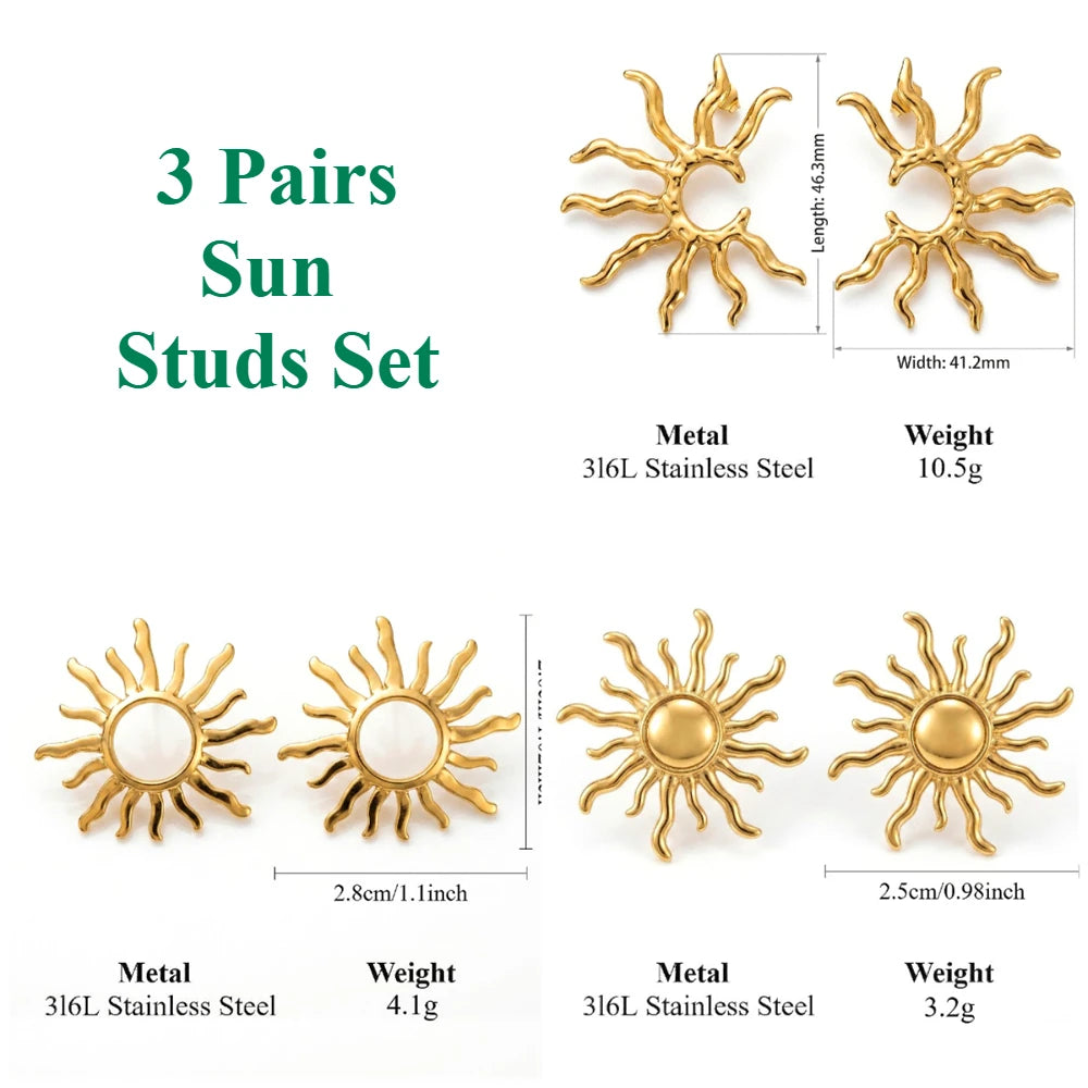 Celestial Sun Stud Earrings