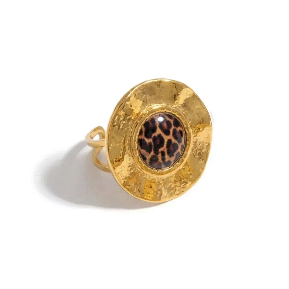 Vintage Leopard Print Stainless Steel Ring