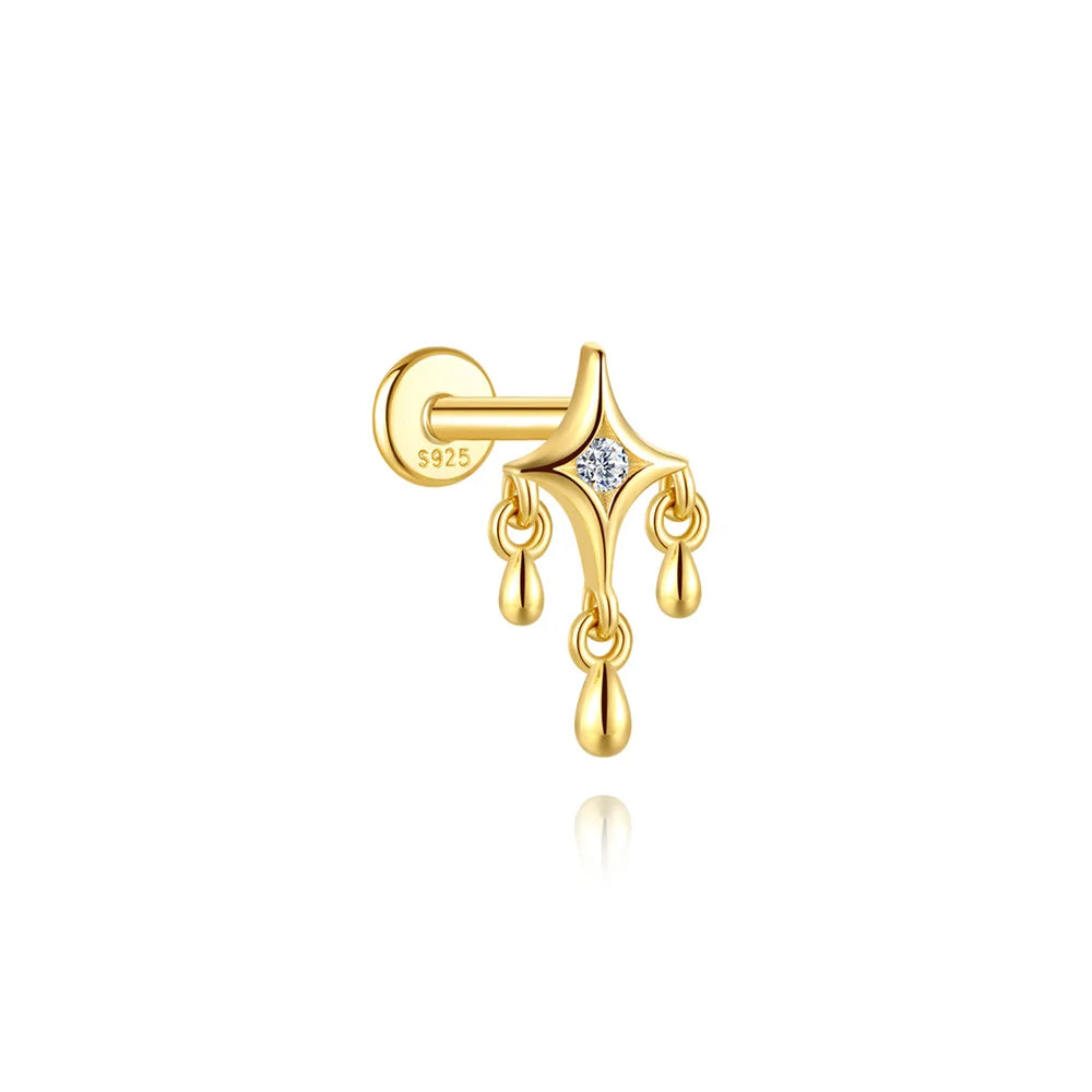 Star Zircon Ear Bone Piercing Earring 