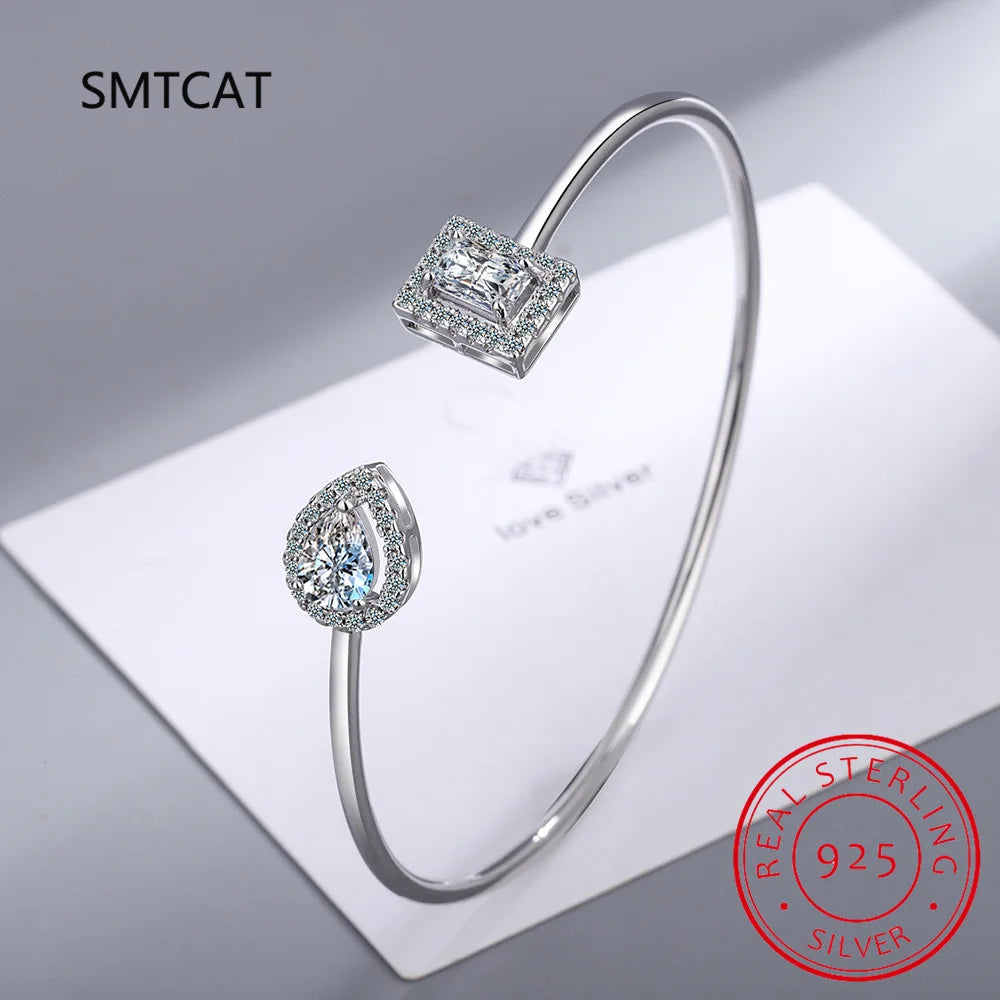 Radiant Cut Moissanite Diamond Water Drop Bracelet