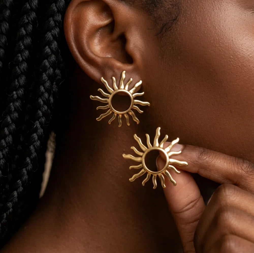 Celestial Sun Stud Earrings