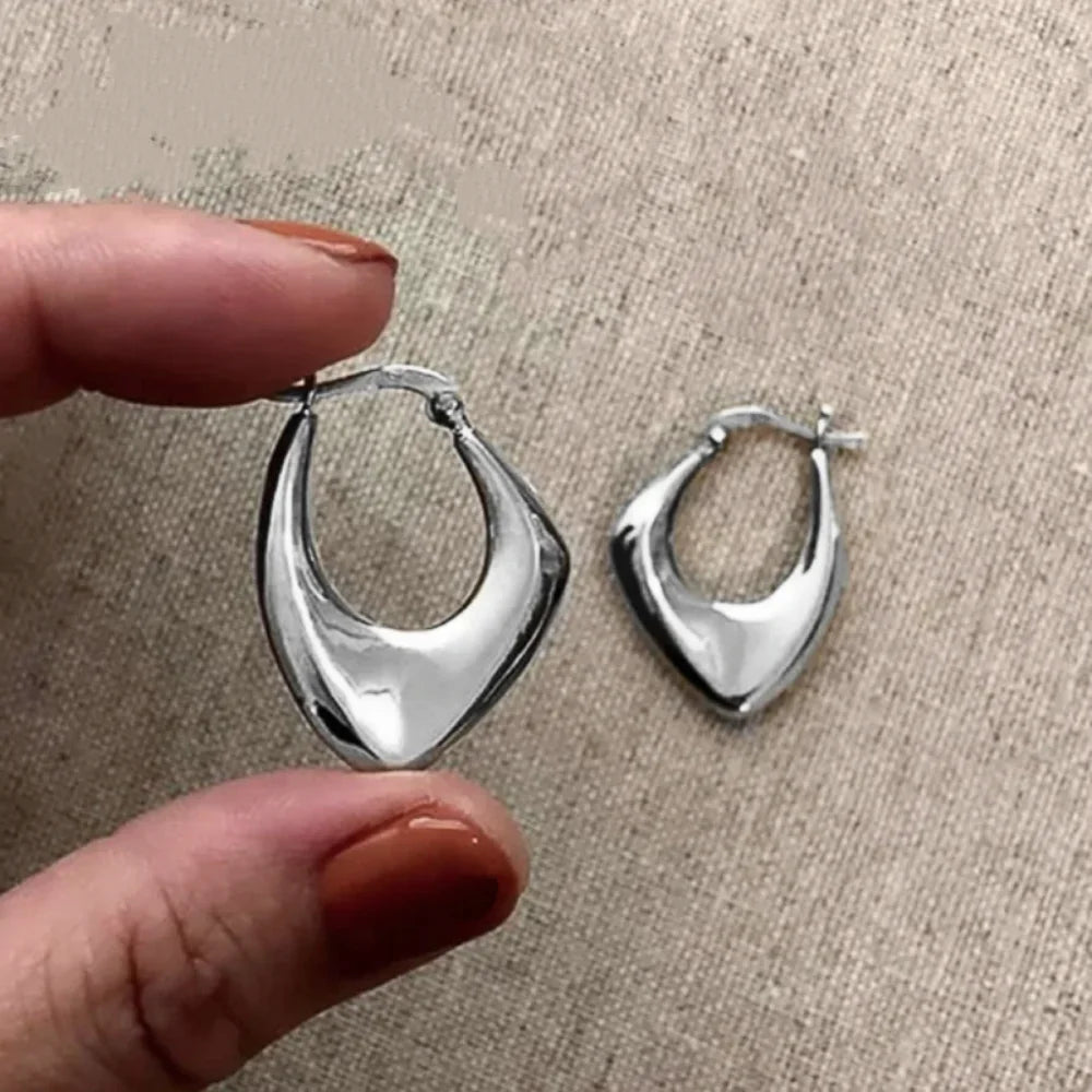 Twisted Circle Huggie Hoop Earrings 