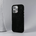 Magnetic Wireless Charging Phone Case for Iphone 17 16Pro Max 14 15 Pro 13 12 Retro Flannel Fibre Metal Lens Armor Cover