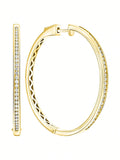 925 Sterling Silver Zircon Hoop Earring