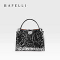Cowhide Leather Rivet Handbag 