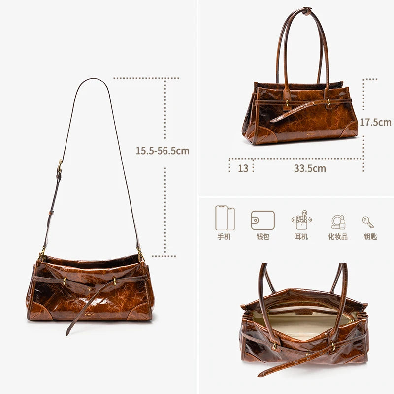 Vintage Leather Boston Bag   
