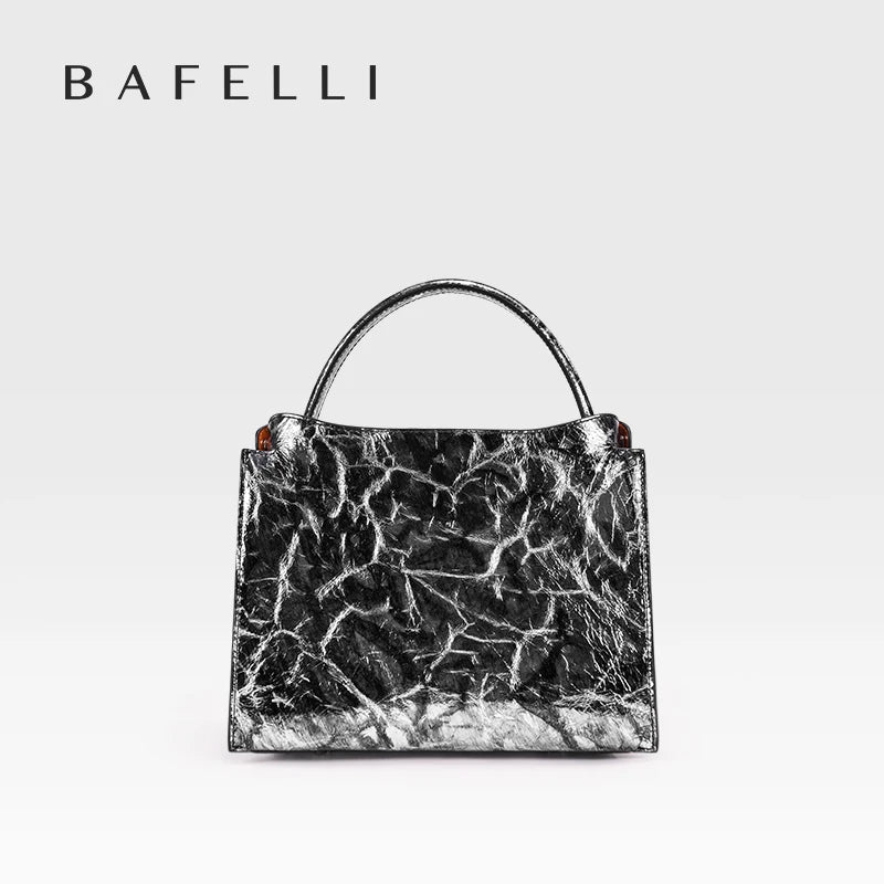 Cowhide Leather Rivet Handbag 