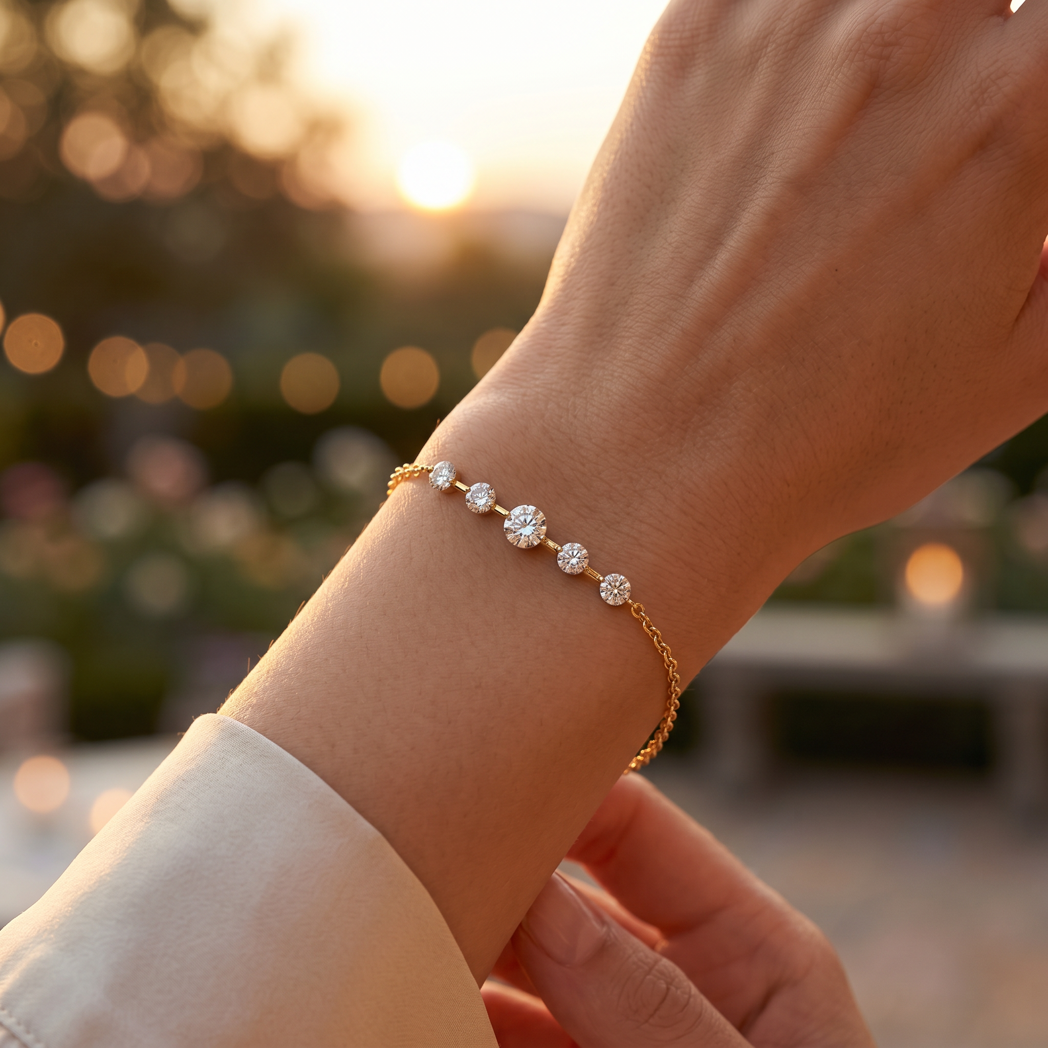 Moissanite Bracelet Pulseira Prata