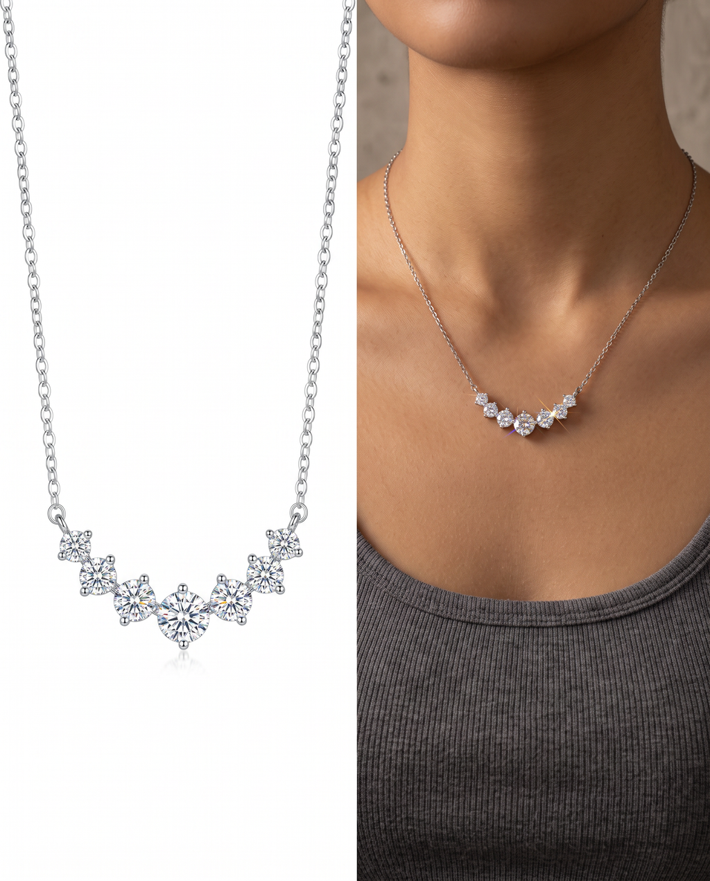 925 Sterling Sliver Moissanite Necklace
