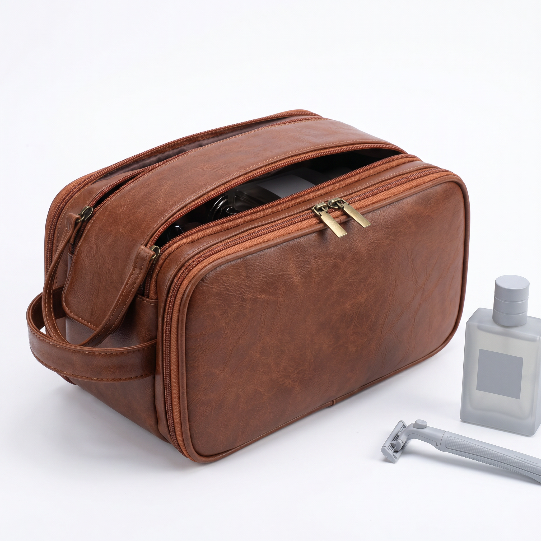 Men’s PU Leather Toiletry Bag