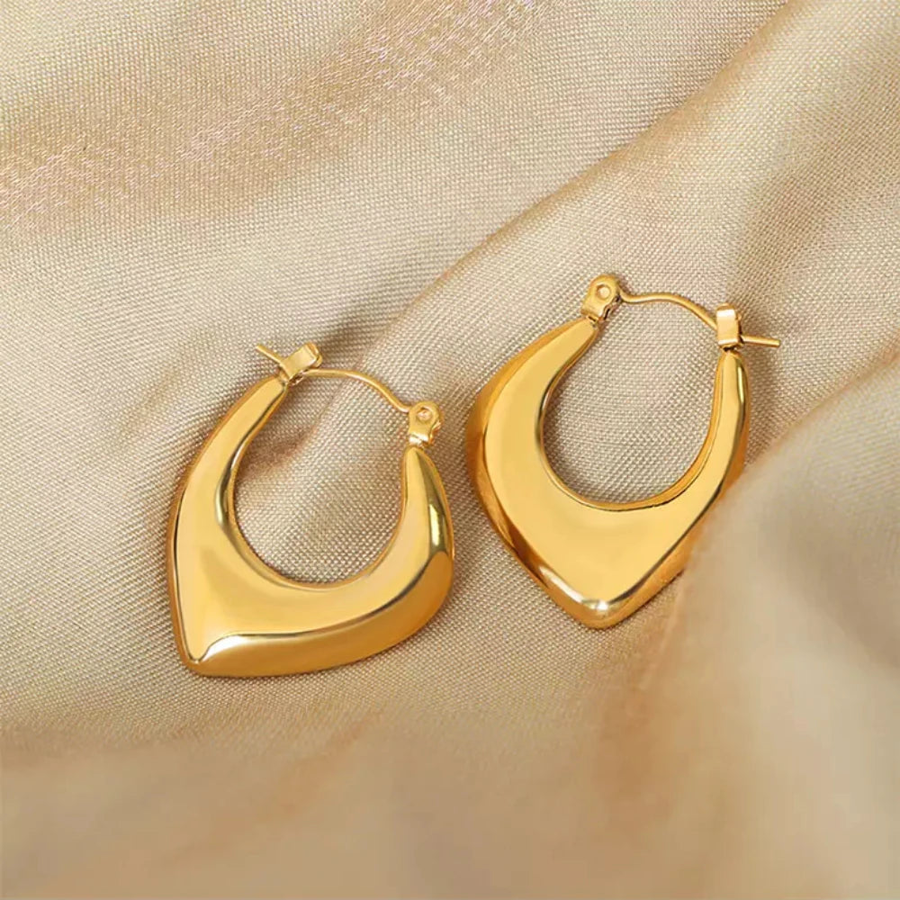 Twisted Circle Huggie Hoop Earrings 