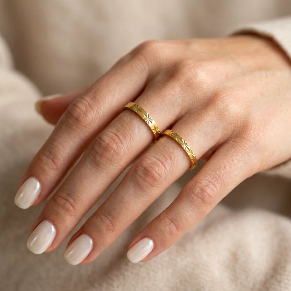 Textured Pattern Minimalist Ring