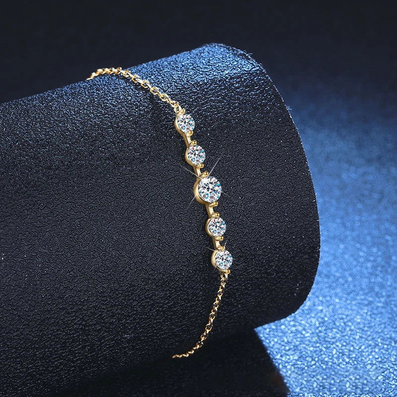 Moissanite Bracelet Pulseira Prata 