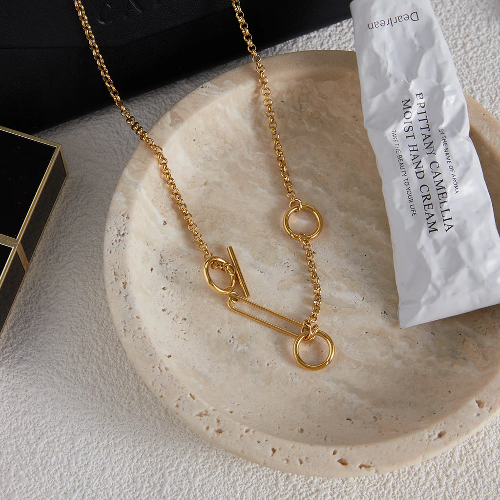 18K Gold Y Chain Necklace 