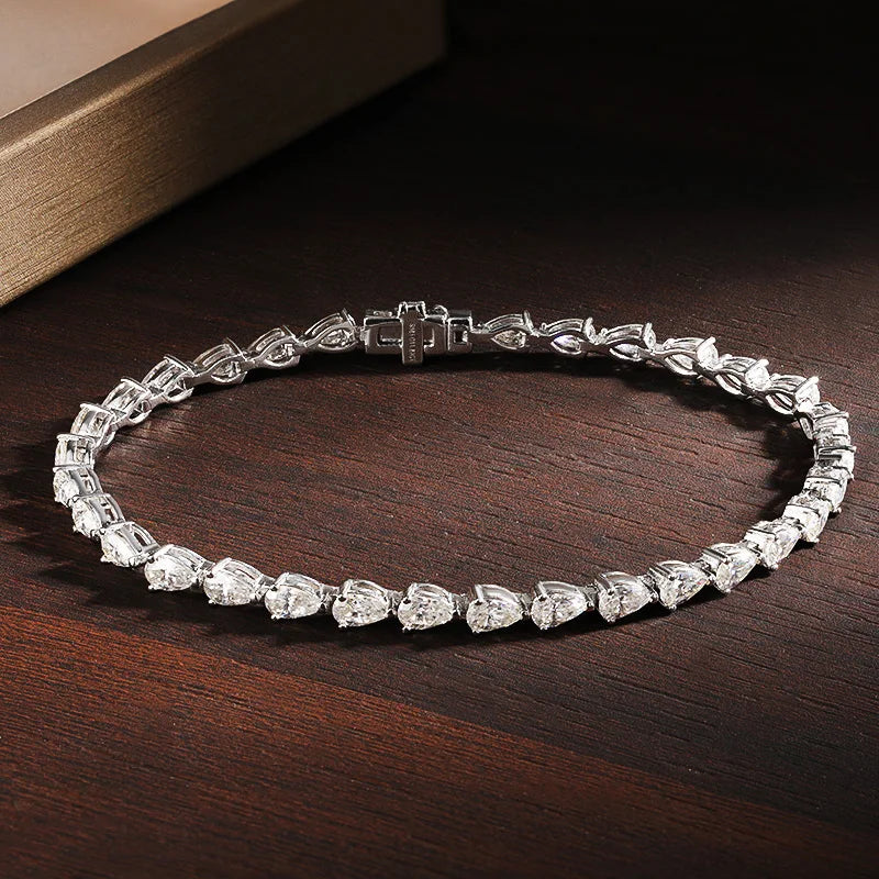 Pear Cut Moissanite Tennis Bracelet