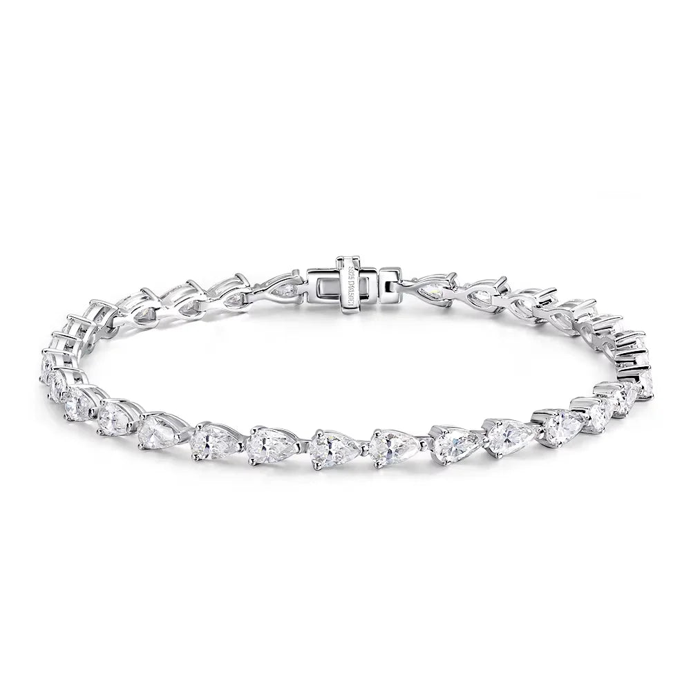 Pear Cut Moissanite Tennis Bracelet