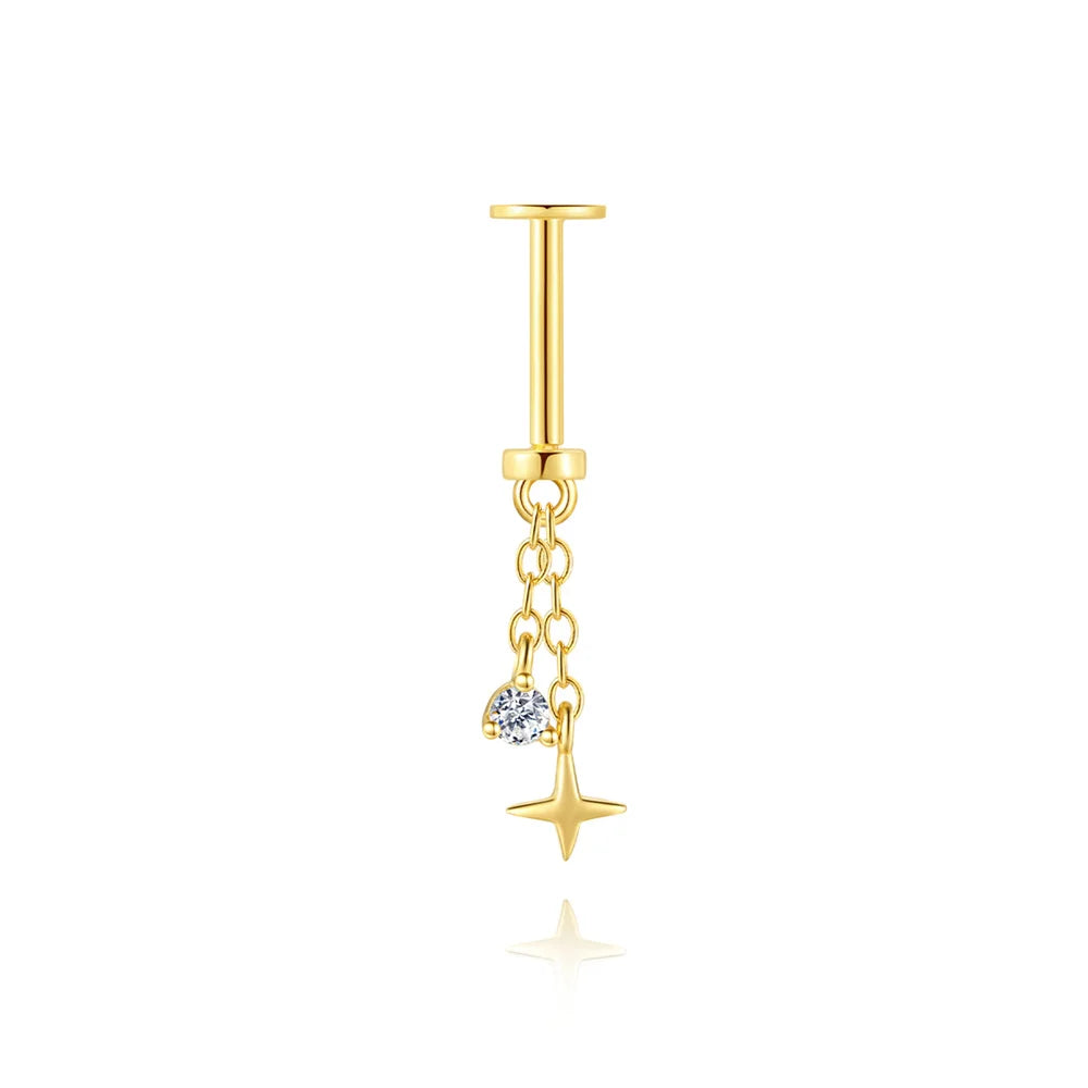 Star Zircon Ear Bone Piercing Earring 