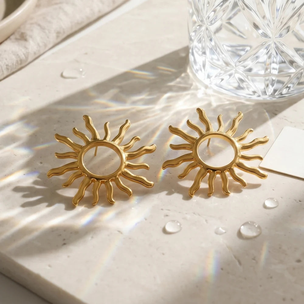 Celestial Sun Stud Earrings