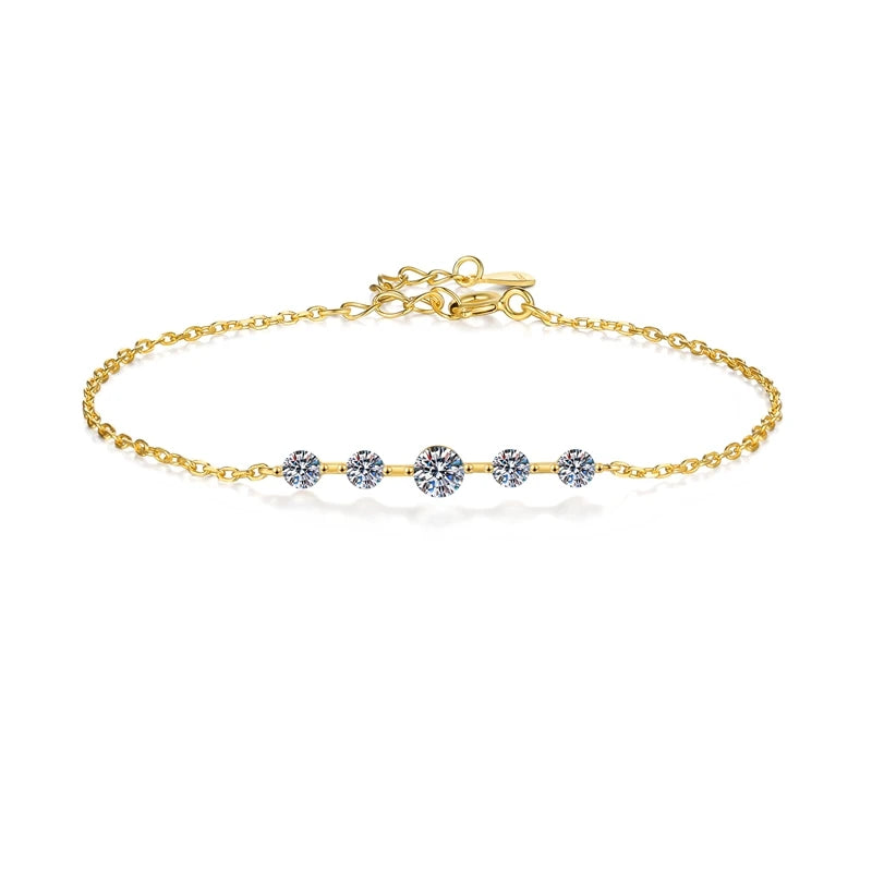 Moissanite Bracelet Pulseira Prata 