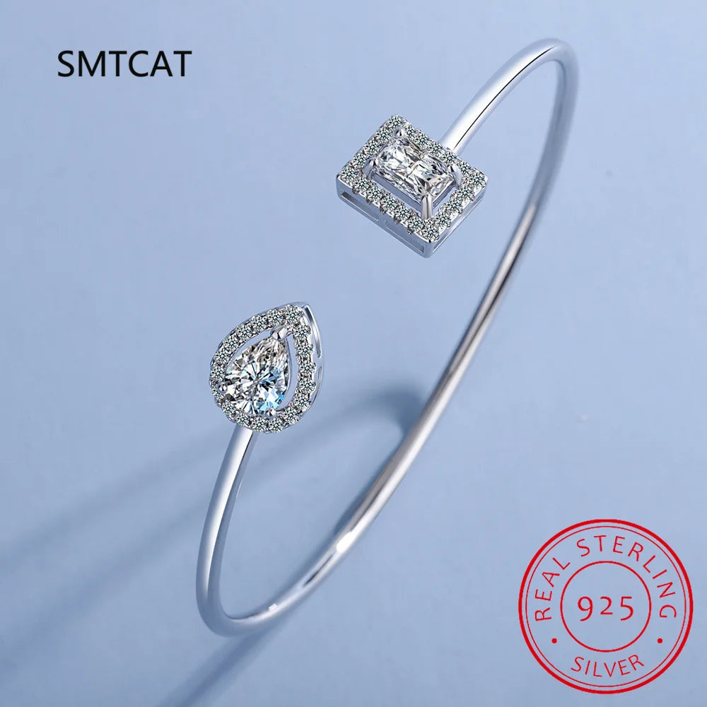 Radiant Cut Moissanite Diamond Water Drop Bracelet