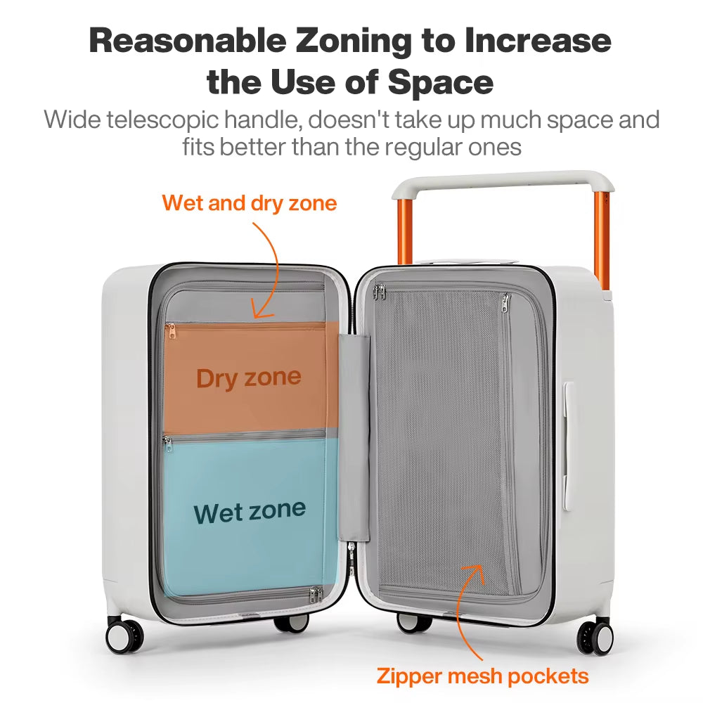 Spinner Luggage with Wet/Dry Storage & TSA Lock